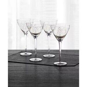 Hotel Collection Gold Decal Martini Glasses, Set of 4